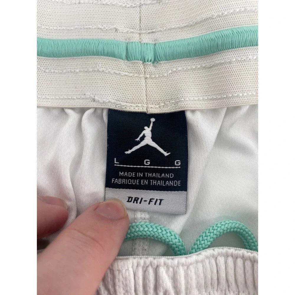 Jordan Basketball Shorts Large White Teal Excellent Dri-FIT Twenty Three Graphic